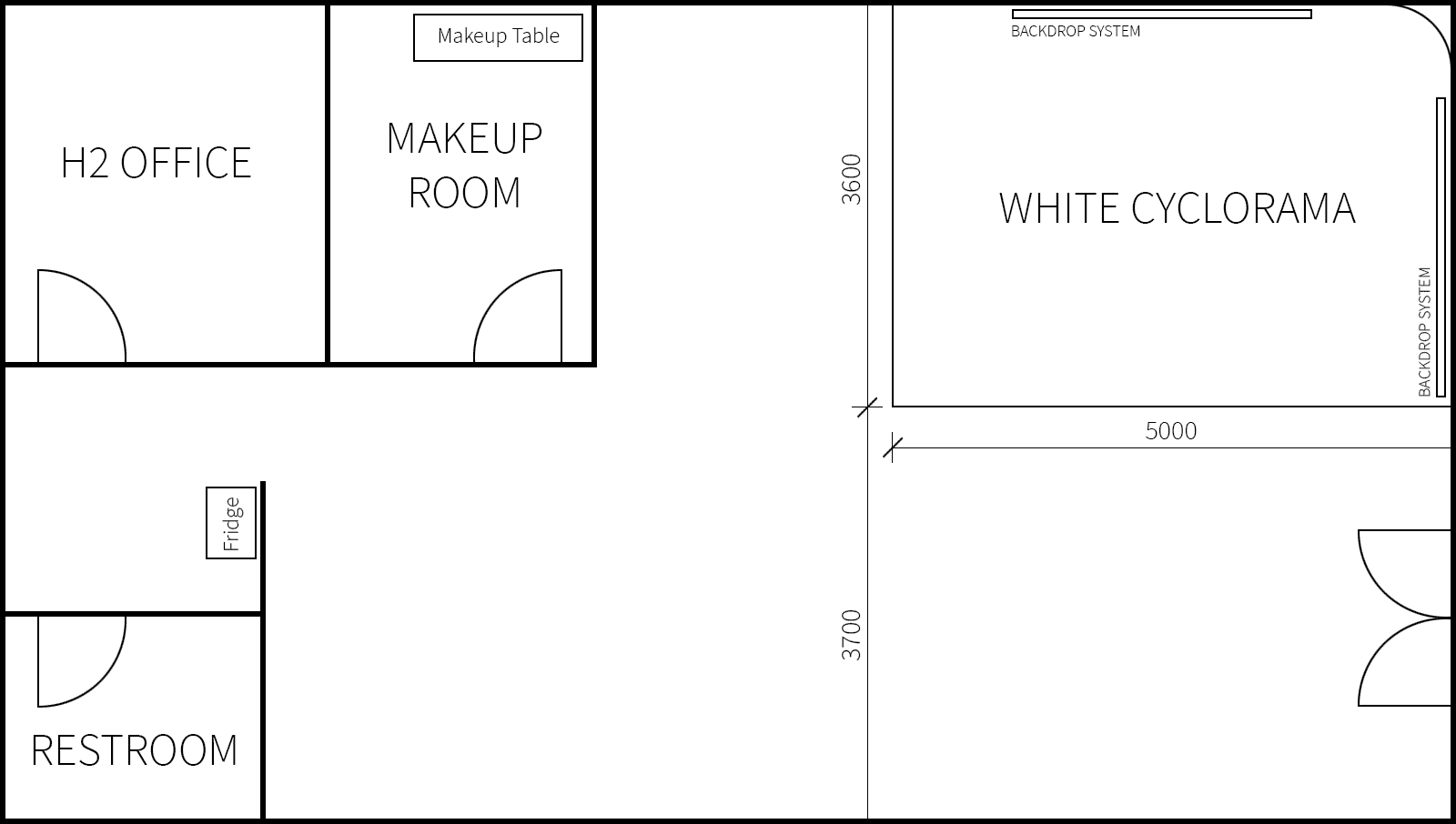H2 Studio floor plan