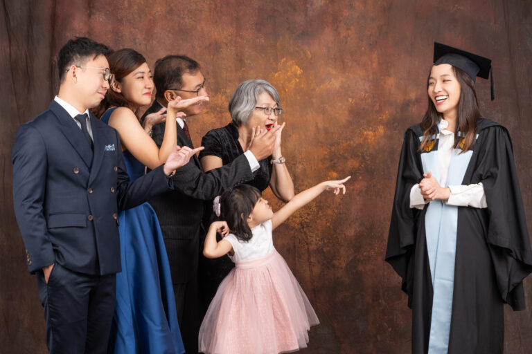 Graduation and family photoshoot combined session at H2 Studio Singapore