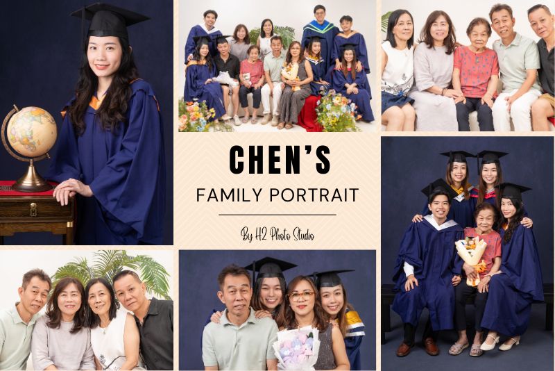 Chen family photoshoot with grantmother and grandchildren